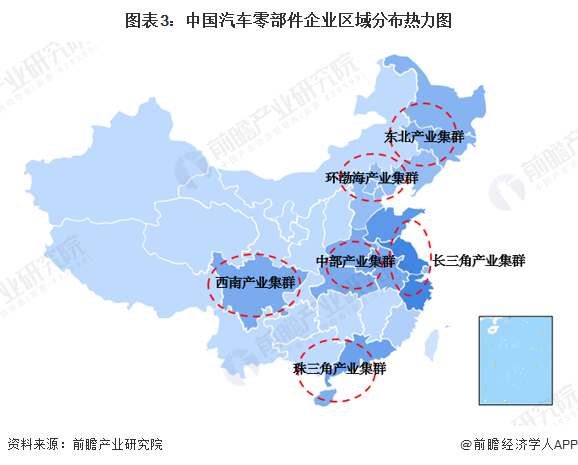 赢博体育【干货】汽车零部件行业资产链全景梳理及区域热力舆图(图3)